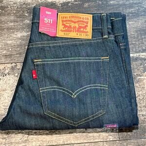 Levis 511 Jeans Mens 31x30 Blue Denim Slim Fit Stretch 2-Way Comfort Mid‎ Rise
